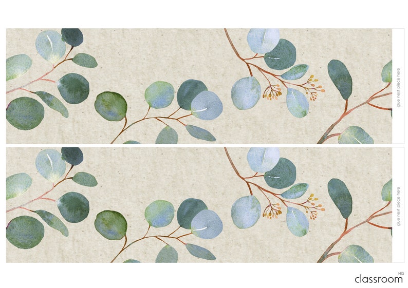 Classroom Bulletin Board Borders | Eucalyptus GUM LEAF Classroom Decor ...