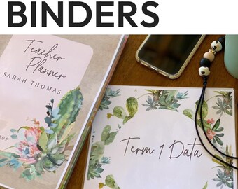 Editable Binder Covers & Student Book Covers Pack | CACTUS Classroom Theme Calm Classroom Decor