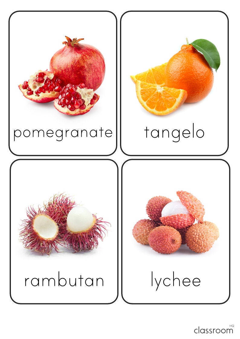 Fruit + Vegetable Photo Picture Flashcards - Etsy Australia