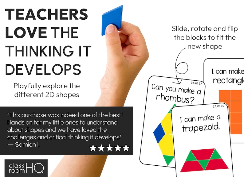 2D Shape STEM Challenge Pattern Block Task Cards and Mats - Etsy
