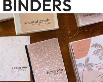 Modern Neutral Boho Theme Classroom Decor Editable Binder Covers and Book Covers Pack | BOHO SUMMER
