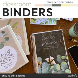 GUM LEAF Binder + Buchhüllen Paket | Eukalyptus Klasse Decor