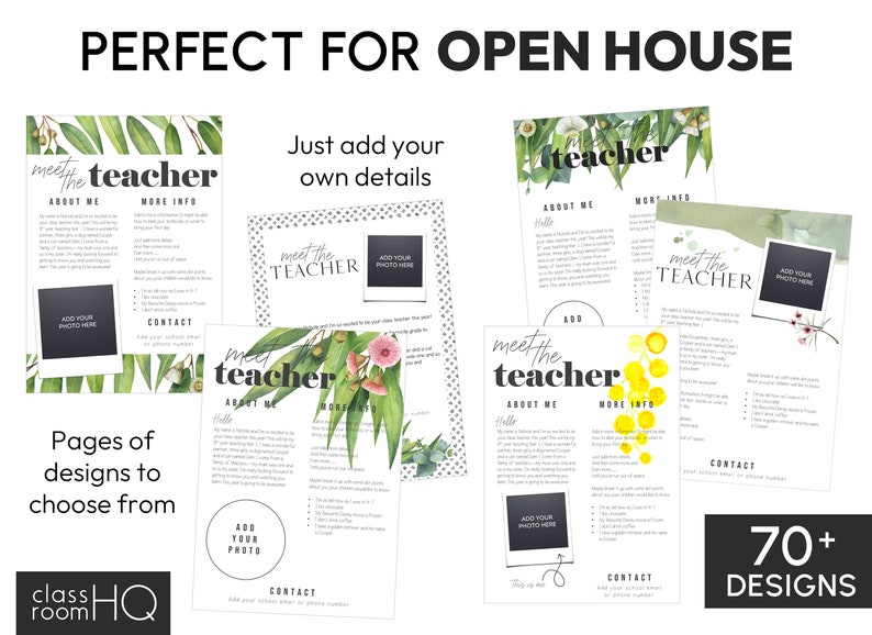 Australian Eucalyptus Theme Editable Meet The Teacher Templates and Class Newsletter Templates GUM LEAF Classroom Decor by classroomHQ