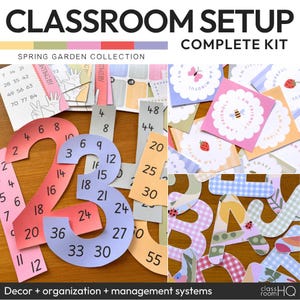 Pastel Garden Complete Classroom Decor Bundle | Editable Classroom Setup Kit
