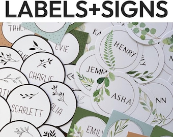 Editable Classroom Labels Neutral Botanical Decor | Classroom Signs Labels | Teacher Organisation Decor | Boho Neutral Classroom | BOTANICA
