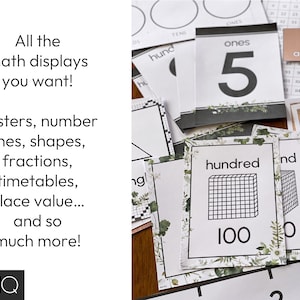 Botanical Greenery Theme Classroom Decor Math Display Resources Pack ...