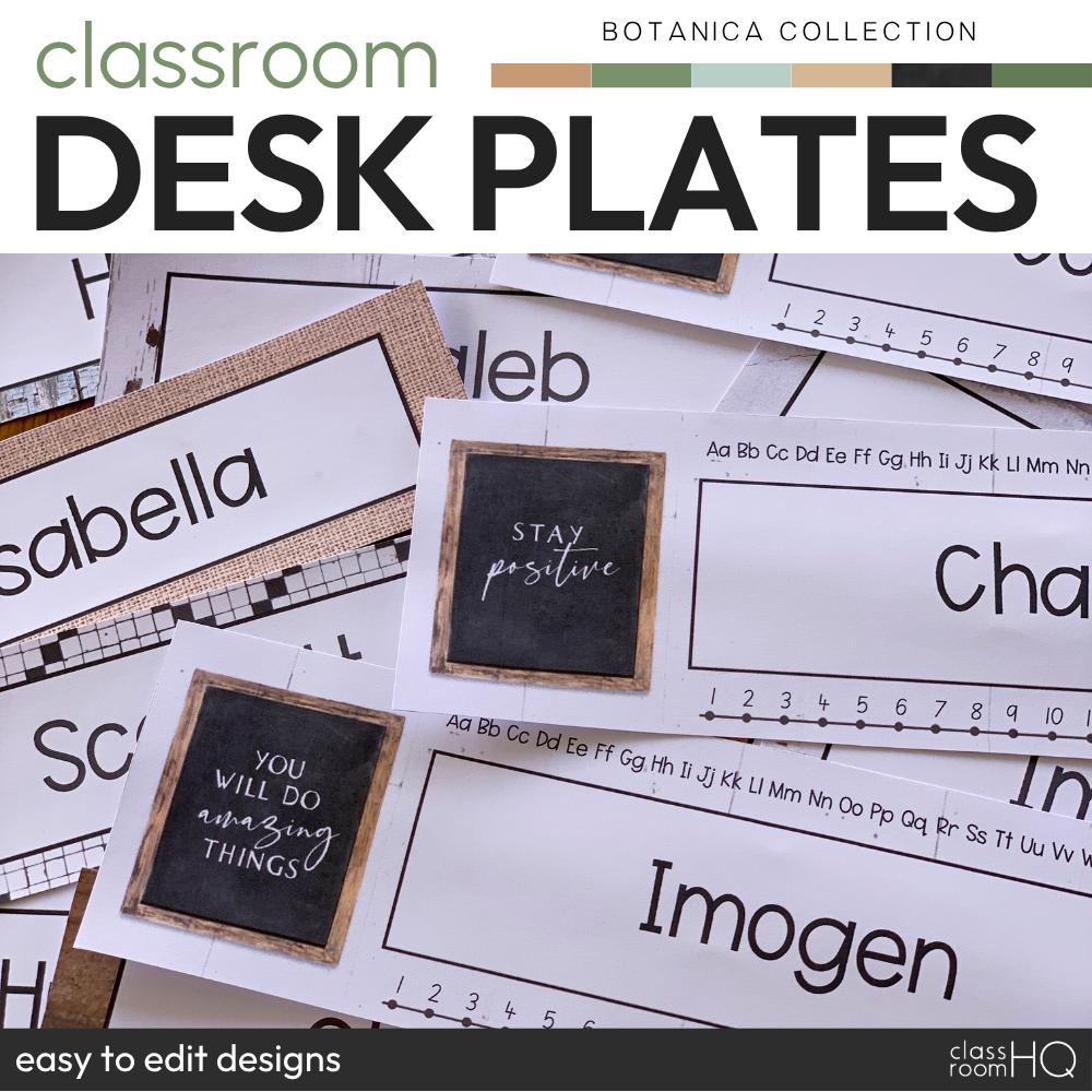 Editable Desk Name Plates Classroom | Student Desk Labels | Neutral ...