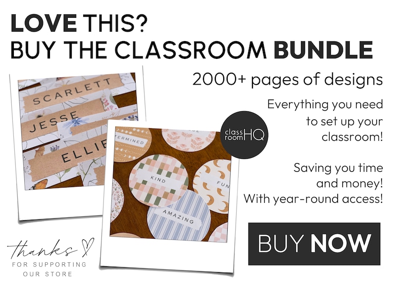 Vintage Cozy Natural Theme Classroom Decor Editable Large Classroom Calendar | COTTAGECORE Collection