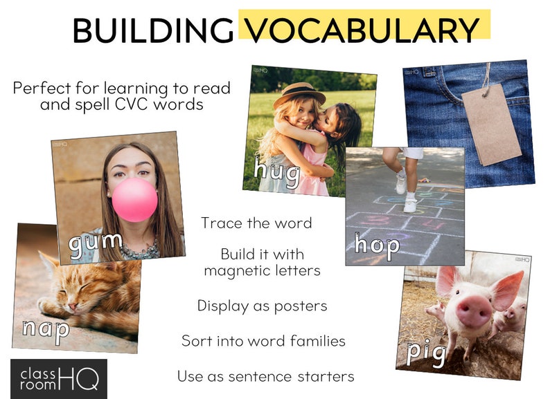 CVC Word Mats With Real Photos - Etsy