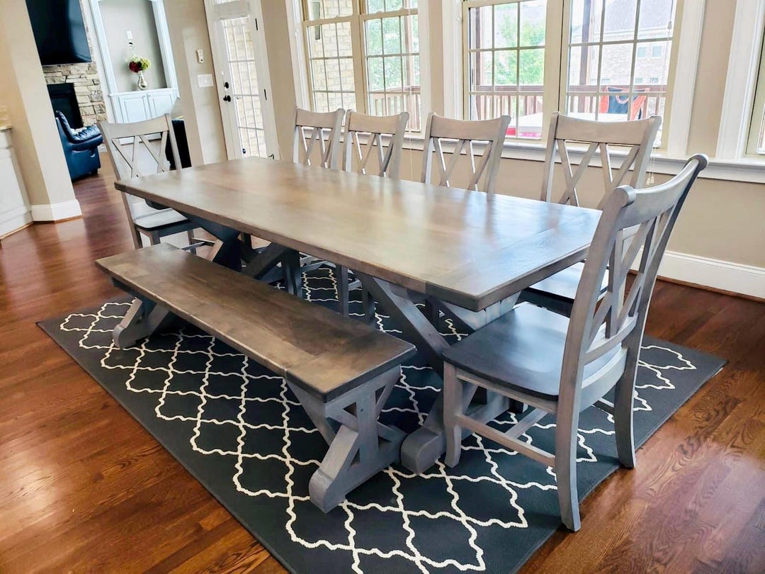Traditional Pedestal Farmhouse Table - Etsy