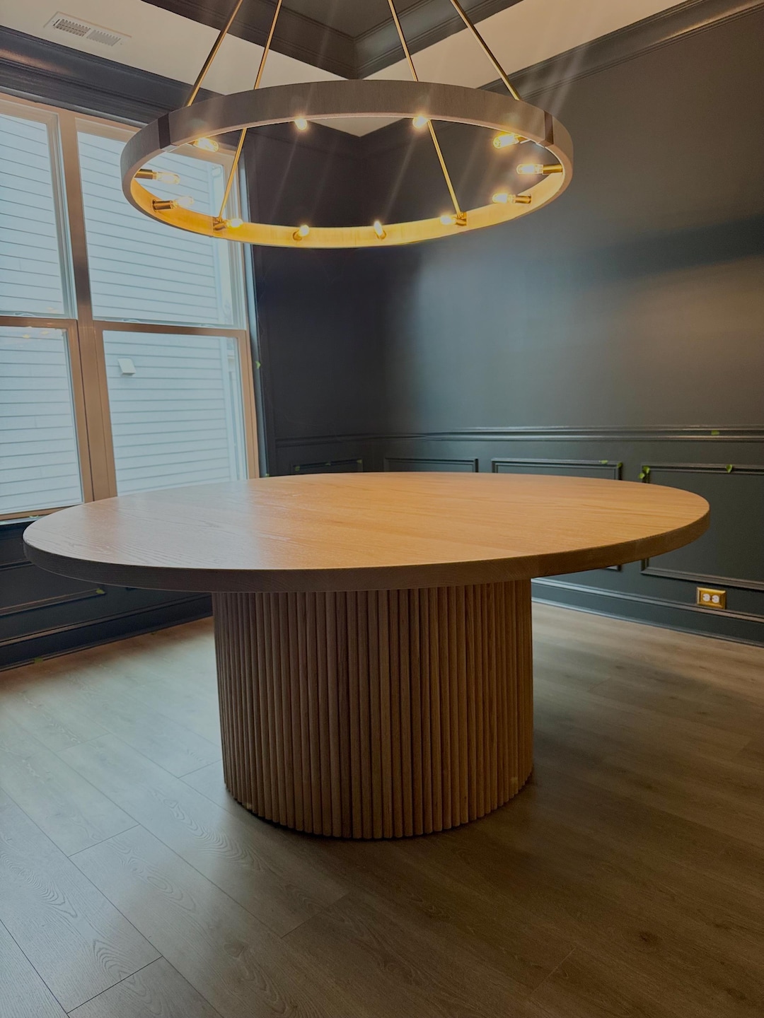Fluted Rounded Table Fluted White Oak Round Table - Etsy