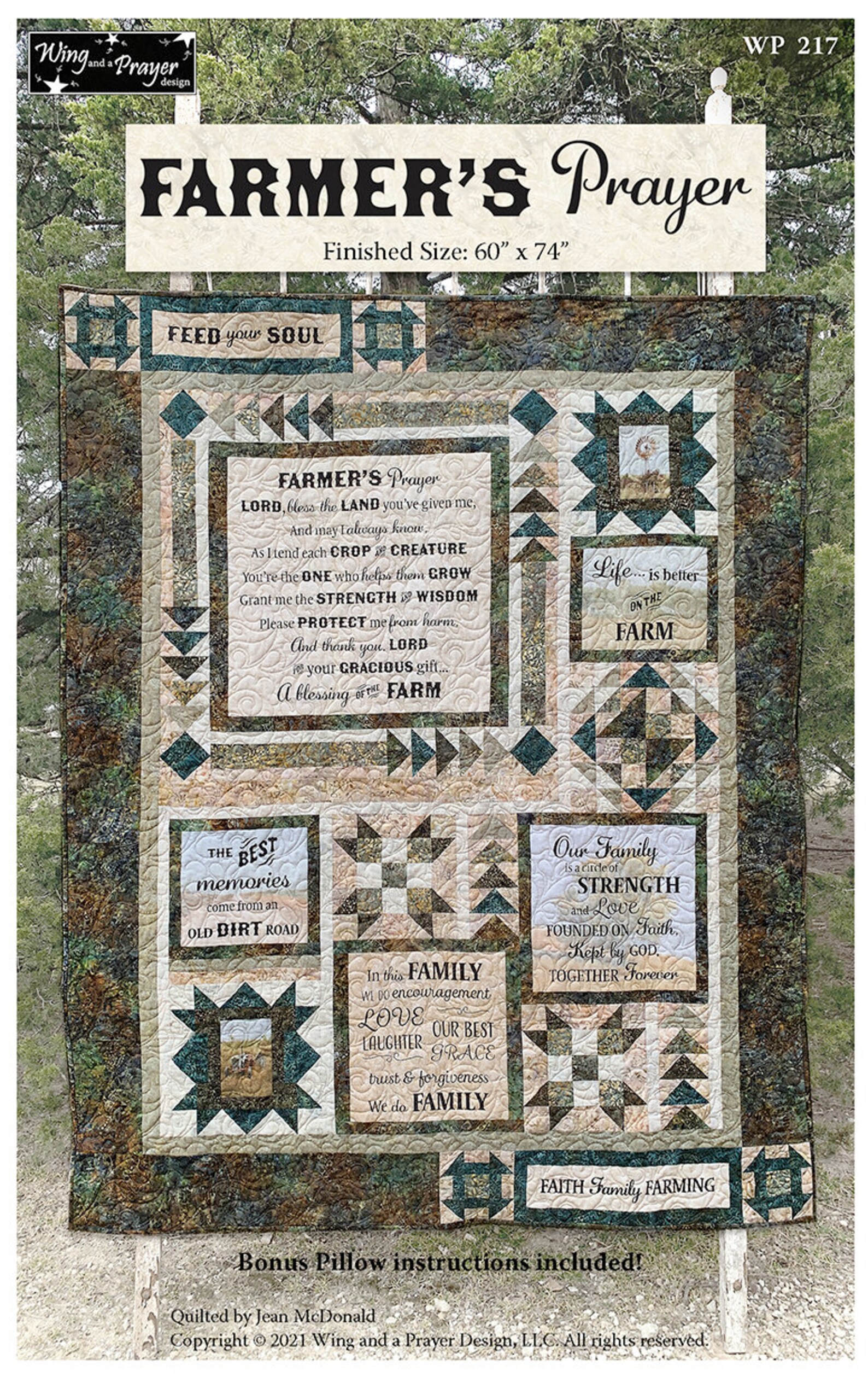 Farmers Prayer Quilt Kit completed size 60x74 Etsy