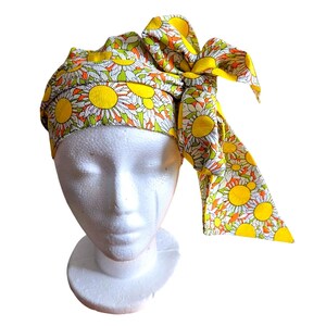 Vintage Vibrant Floral Headscarf Hat VTG SB Headscarf Wild Vintage Florals – The Mimi Boutique main image 2