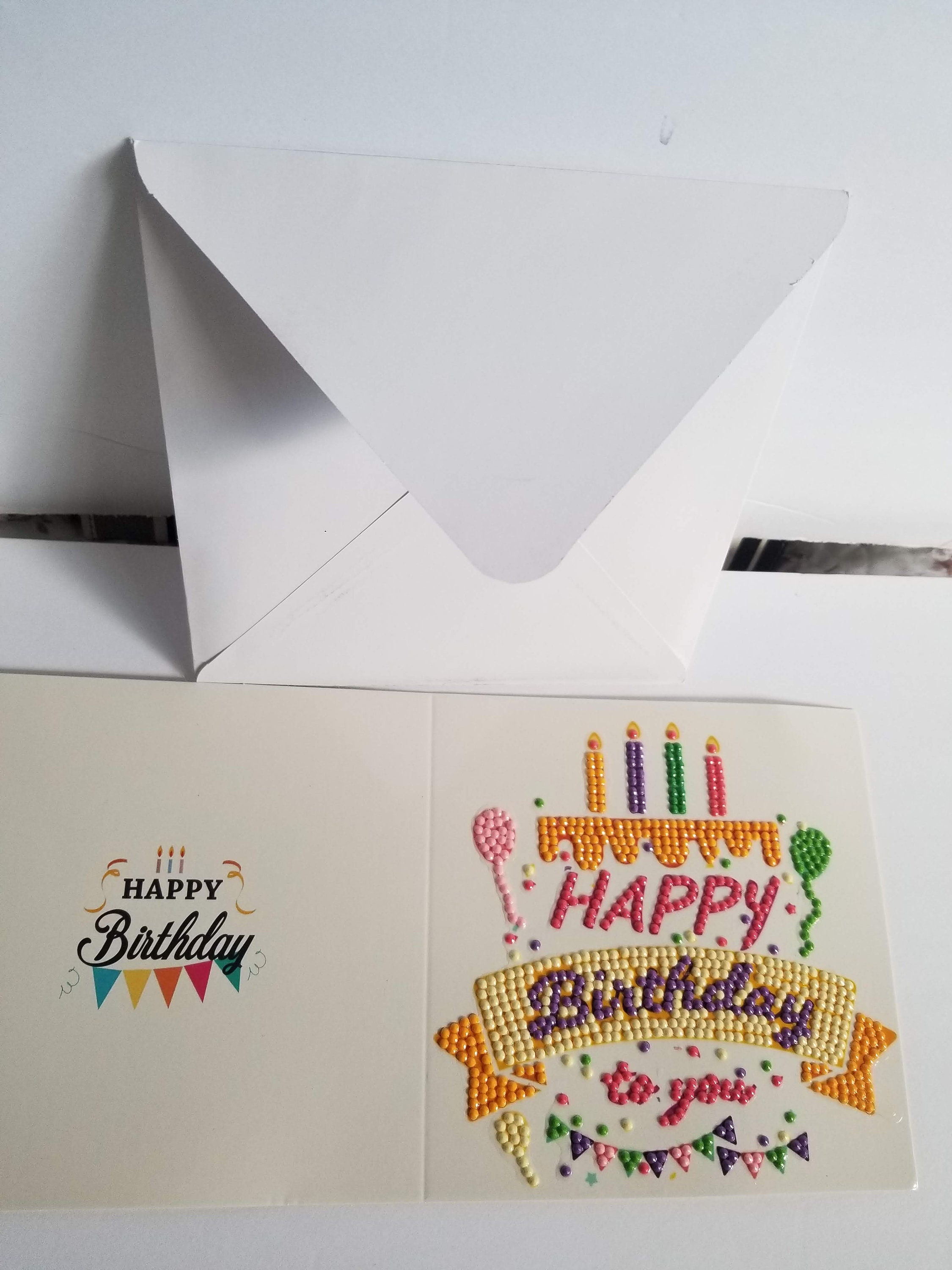 Diamond Painting Card Best Wishes. Happy Birthday. Postcards Envelop. Gift.  Varnished to Protect. Free Shipping -  Australia