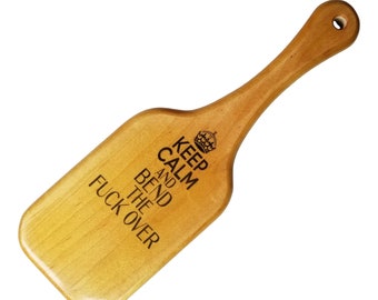 XL brush size "Keep Calm" wood paddle 11-3/4" x 3-3/4" x 1/2"