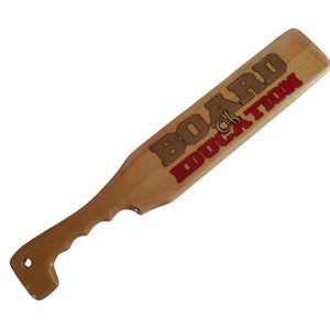 Maple wood spanking paddle 17-1/4 x3&quot; x 1/2&quot; &quot;Board of Education&quot; 2