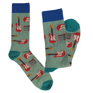 Green Fender Guitar crew socks