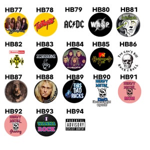 80s Hair metal bands 1.5&quot; pinback buttons collection 3