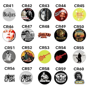 70s-80s Classic Rock 1.5&quot; Pinback buttons collection 2