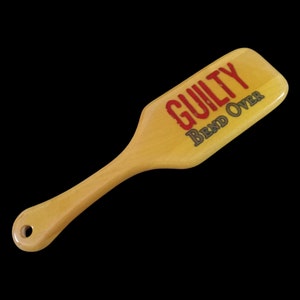Maple wood spanking paddle 11-5/8&quot; x3&quot; x 3/8&quot; &quot;GUILTY&quot;