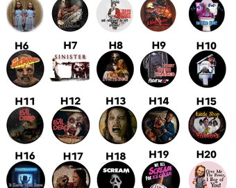 Horror movie 1.5" pinback buttons collection 1