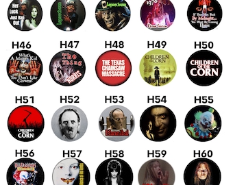 Horror movie 1.5" pinback buttons collection 2