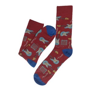 Red Fender Guitar crew socks