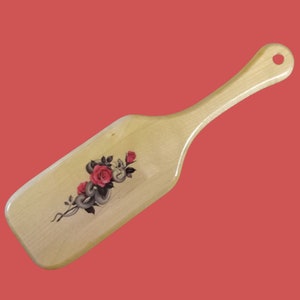 Maple wood spanking paddle 11-5/8&quot; x3&quot; x 3/8&quot; Snake and Roses