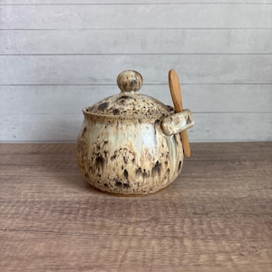 Sugar Bowl, Handmade Ceramic Lidded Jar, Wheel Thrown Pottery, Pottery Lidded Container, Ceramic Sugar Dish, Wheel Thrown Sugar Bowl