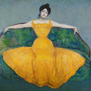 Max Kurzweil Woman in Yellow Dress Art Print (8x10 Digital Download