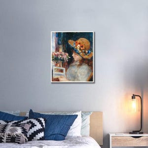 Lámina de Renoir "Chica leyendo": arte mural impresionista francés vintage imagen 2