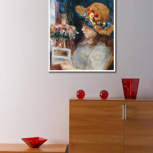 Lámina de Renoir "Chica leyendo": arte mural impresionista francés vintage imagen 7