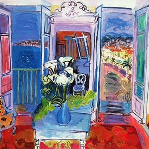 Interior with Open Windows Digital Art Print – Raoul Dufy Fauvist Painting – Instant Download – Bright Colorful Wall Art
