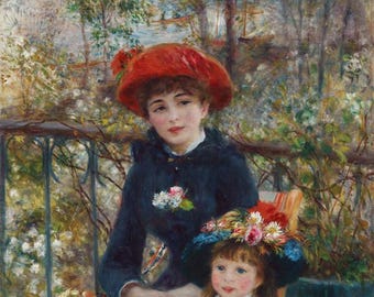 Lámina impresionista de Renoir: En la terraza, arte mural de jardín francés (descarga digital)