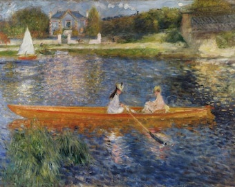 Lámina impresionista de Renoir: Paseo en barco por el Sena (descarga digital)