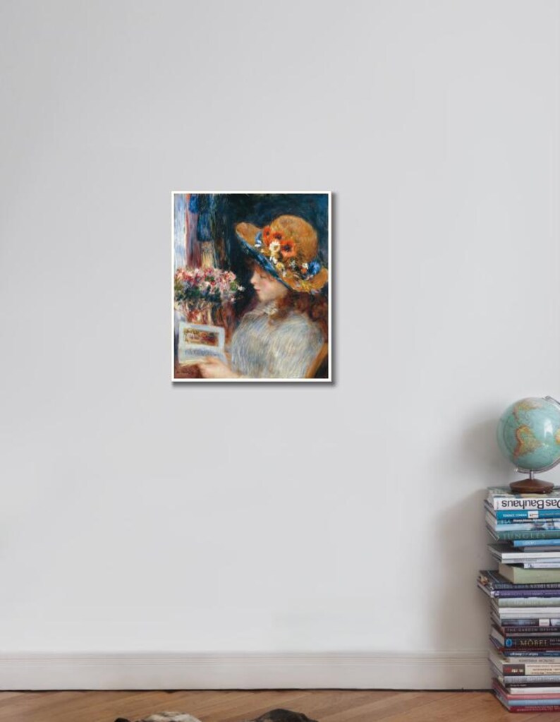 Lámina de Renoir "Chica leyendo": arte mural impresionista francés vintage imagen 8