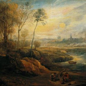 Digital Landscape Print with Birdcatcher Art by Peter Paul Rubens Classic Wall Decor Historical Painting Illustration Printable Art Download
