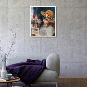 Lámina de Renoir "Chica leyendo": arte mural impresionista francés vintage imagen 10