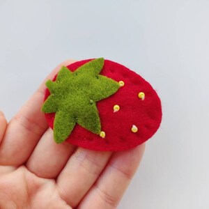 Cute Felt Fabric Snap Hair Clips. Frog, Strawberry, Leaf, Cherry Baby/Toddler/Girls Hairpins. afbeelding 3