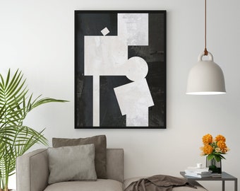 Black and White Abstract Art Print, Modern Abstract Painting Giclee Prints