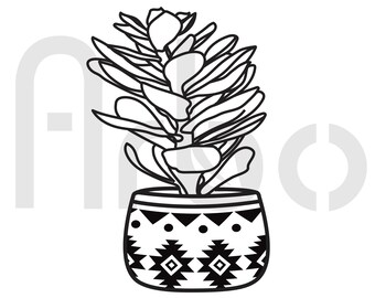 Succulent Vector One Color Digital File .svg for Cricut, Laser Cutters Plant vector