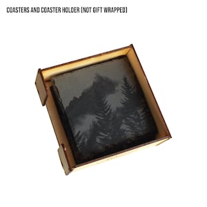 Coaster set with coaster holder option only (not gift wrapped.)
