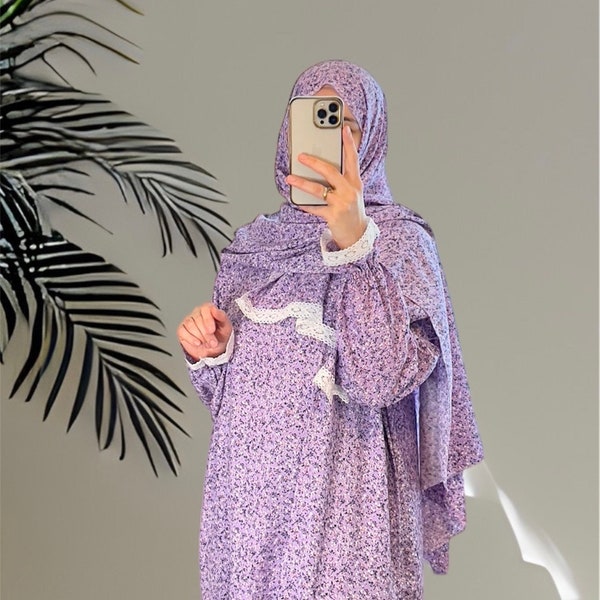 Prayer Dress, Abaya, Jilbab, Maxi Dress, Muslim Women Prayer Garment, Long Dress Khimar Islamic Dress, Prayer Abaya, Prayer set,Islamic gift