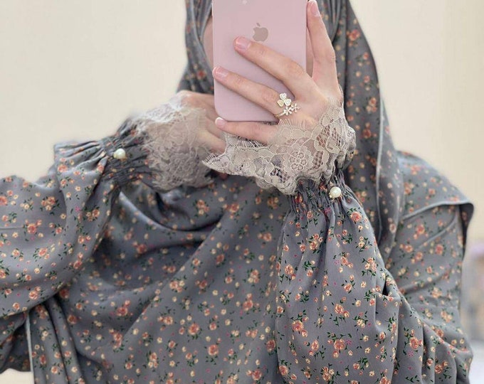 Muslim Girls Long Sleeve O Neck Dress Prayer Gown Prayer Gown Prayer