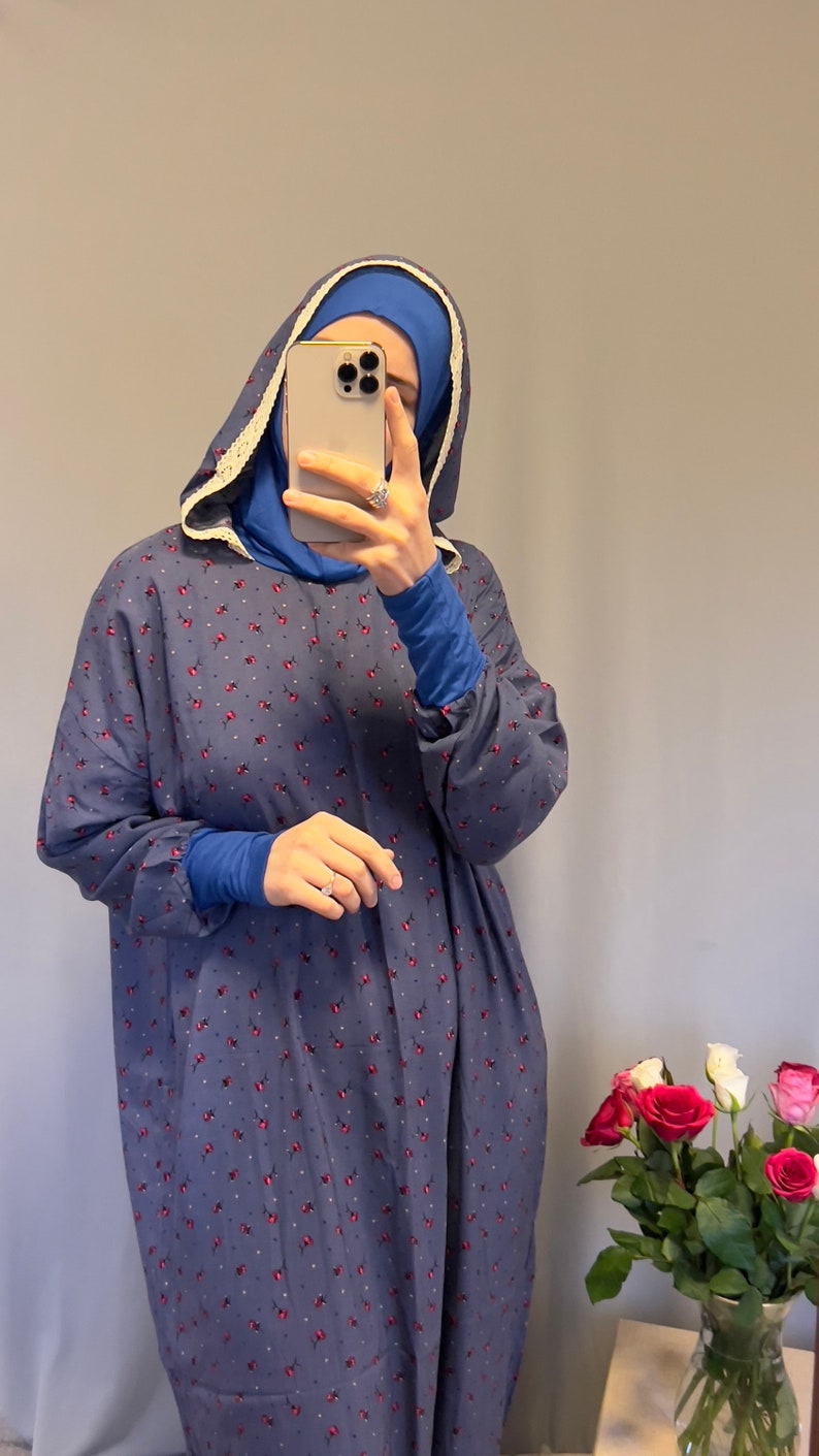 Prayer clothing / abaya gift set / clothes for prayer /prayer dress / plus size one piece pray clothes / cotton prayer robe/ prayer abaya image 1