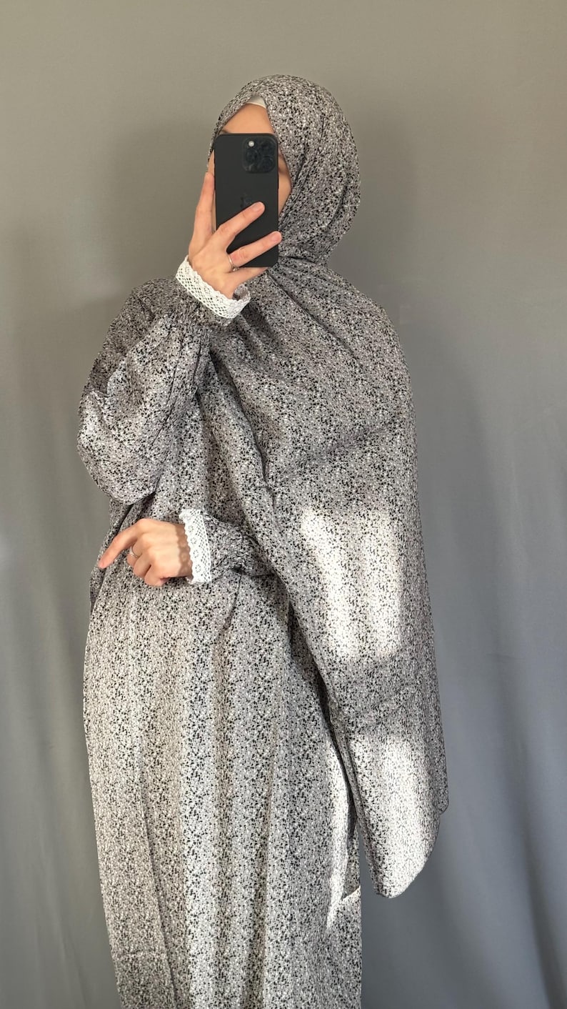 Prayer Dress Abaya Jilbab Maxi Dress Khimar Muslim Prayer Dress Modest Dress Islamic Dress Prayer Abaya for Women Prayer Clothes Salah Dress Grey
