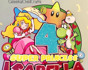 Super Princess Peach Cake Topper Custom Princess Peach Mario Bros