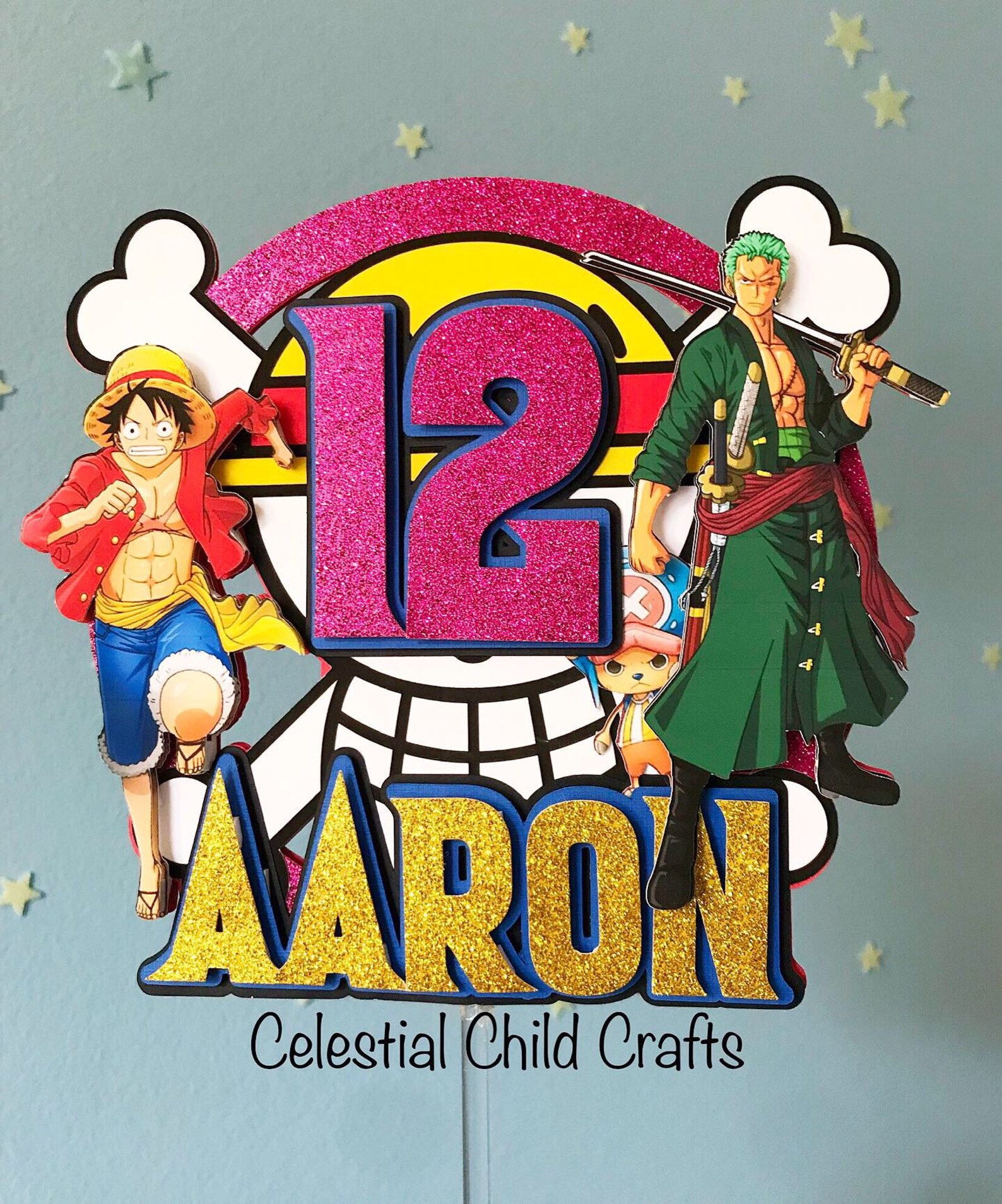 One Piece Anime Cake Topper Birthday Cake Topper Anime Etsy