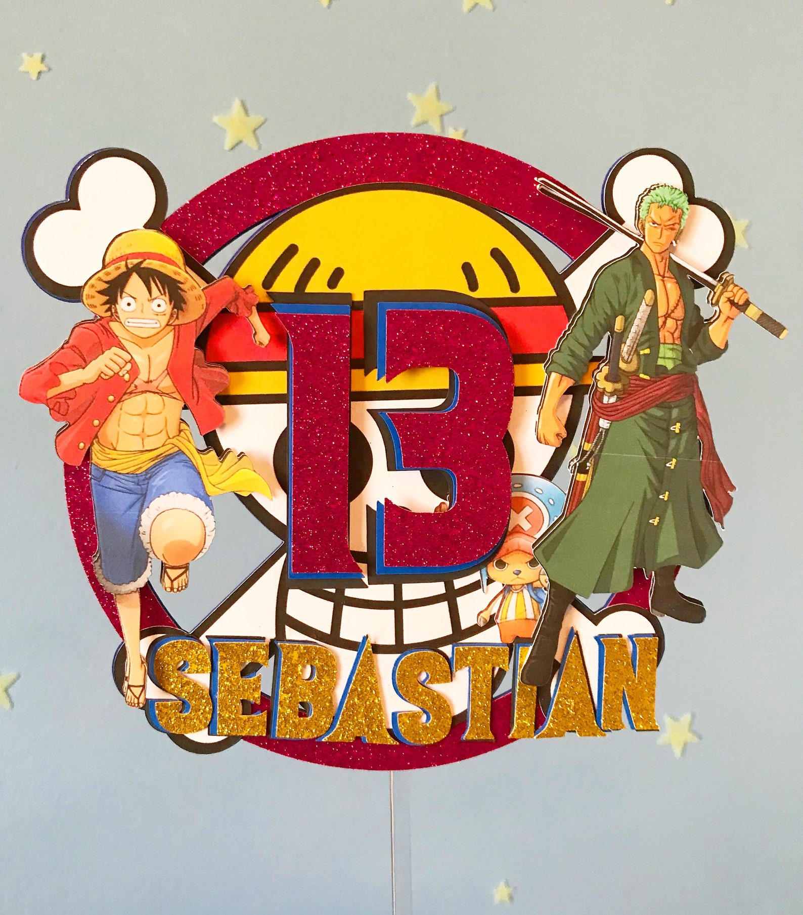 One Piece Anime Cake Topper Birthday Cake Topper Anime Etsy
