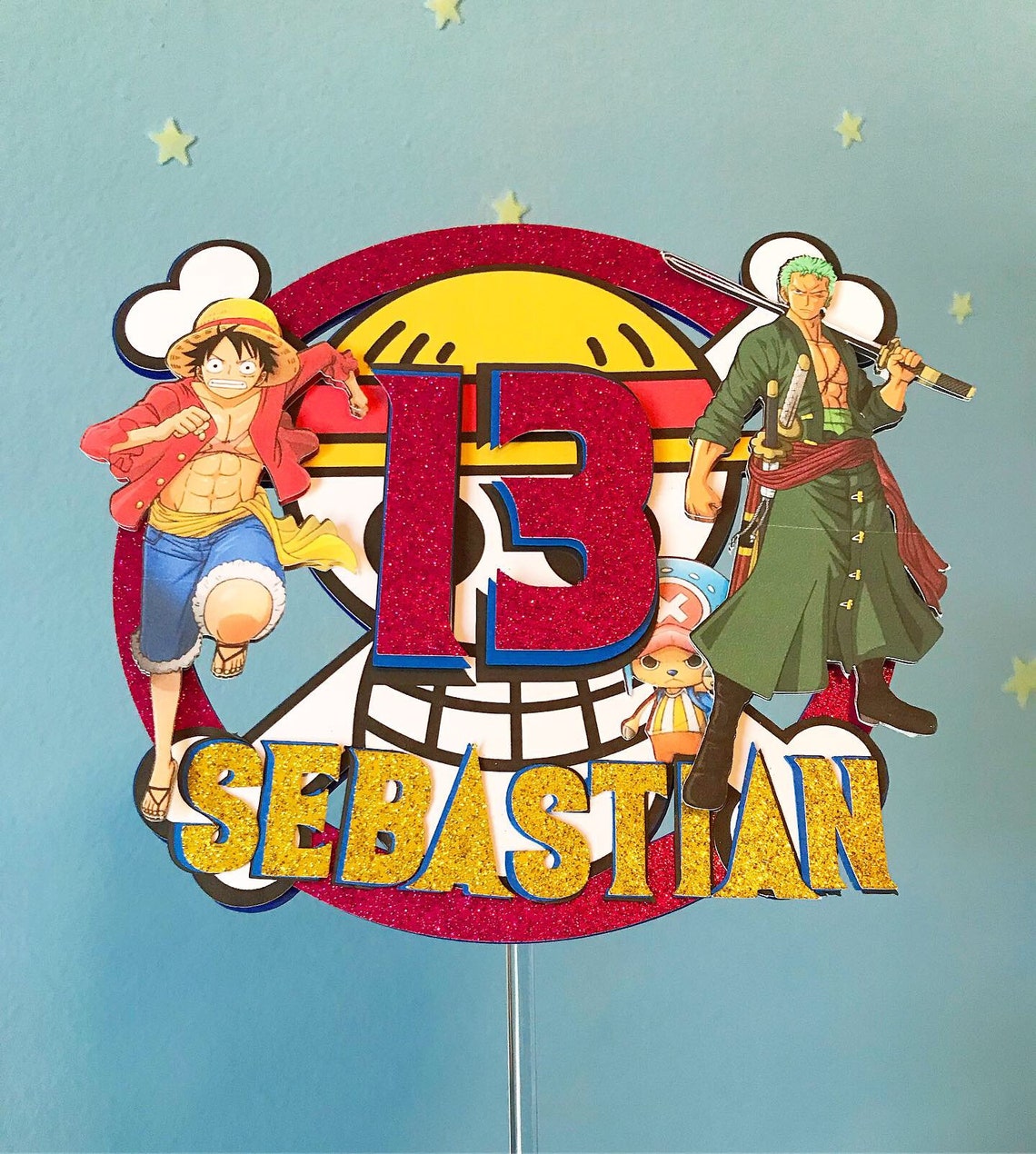 One Piece Anime Cake Topper Birthday Cake Topper Anime Etsy